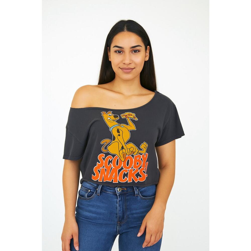 Handmade Scooby-Doo “Scooby Snacks!” Off-Shoulder Crop Top Size Large